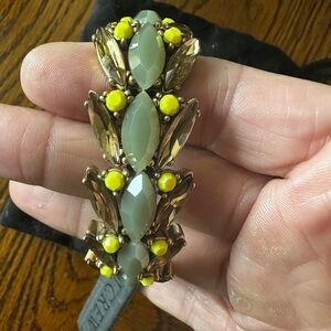 JCrew  Gold, Green & Yellow jeweled Statement Bracelet BNWT